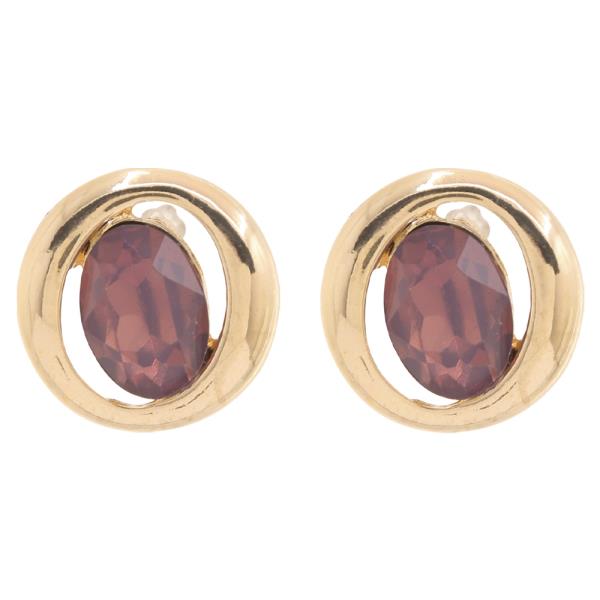 BOLD CIRCULAR CRYSTAL CENTER EARRING