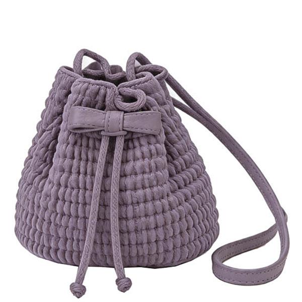 Stylish Textured Drawstring Shoulder Crossbody Bag
