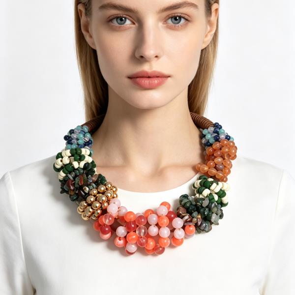 Chunky Beaded Statement Necklace