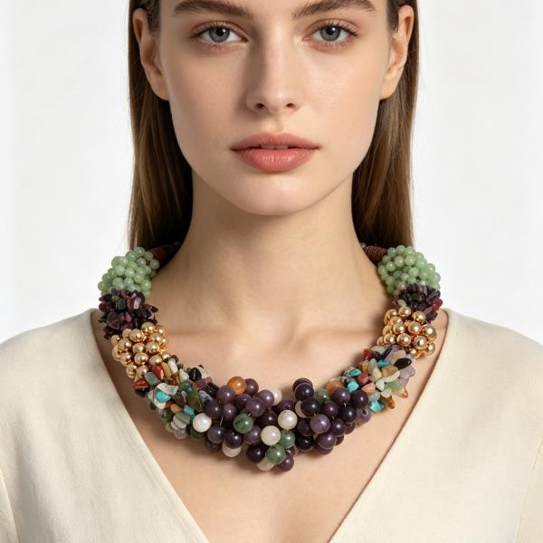 Chunky Beaded Statement Necklace