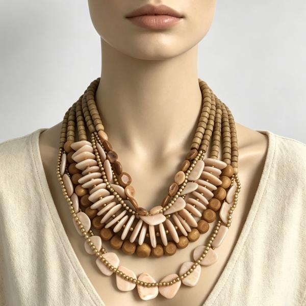 Turquoise Beaded Layered Statement Necklace