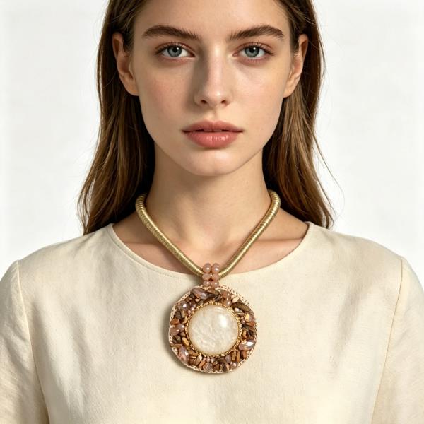 Resin Stone Pendant Necklace