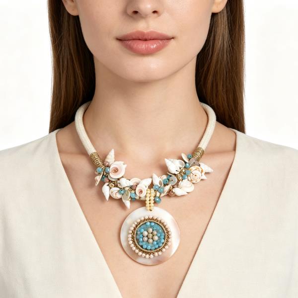 Floral Turquoise Pendant Necklace