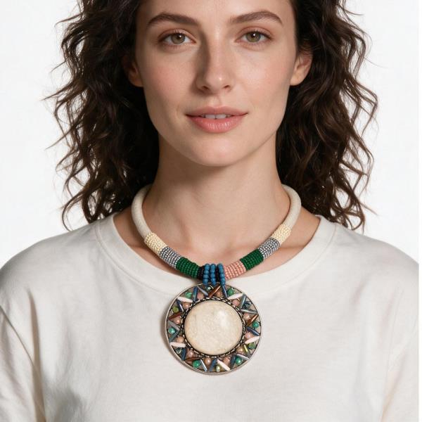 Resin Stone Pendant Necklace