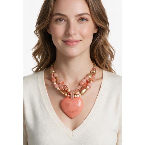 Heart Resin Pendant Necklace