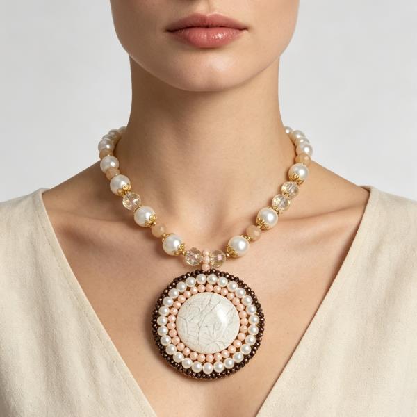 Round Resin Pendant Necklace