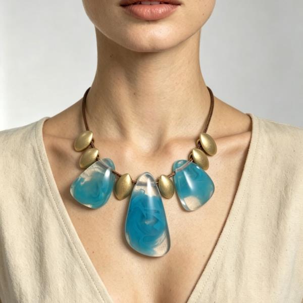 Resin Stone Statement Necklace