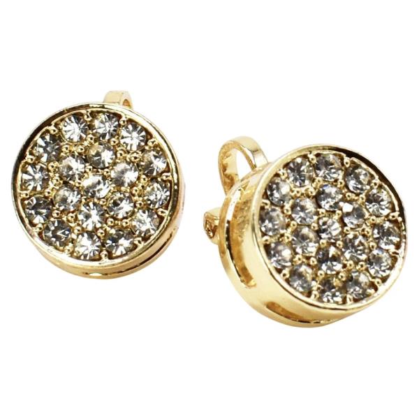 Round Pave Clip On Earring