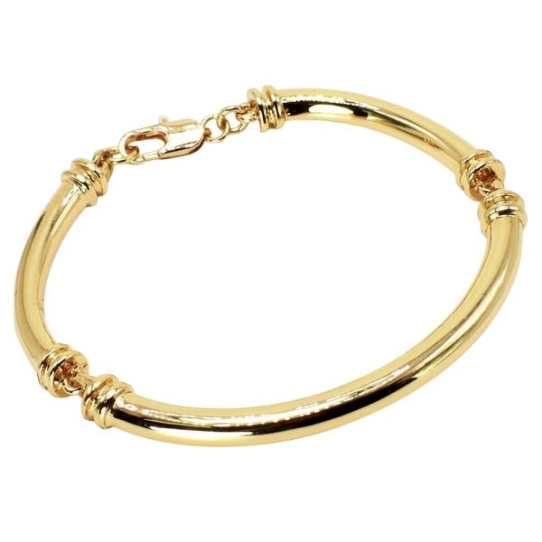 Ribbed Decor Metal Bracelet