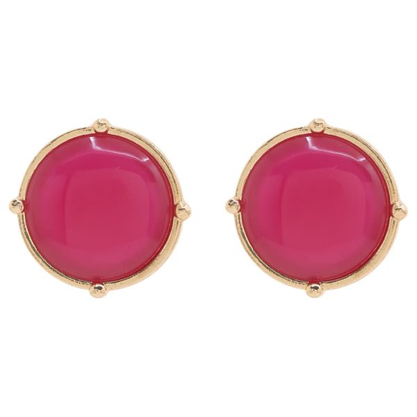 ROUND STONE STUD EARRING