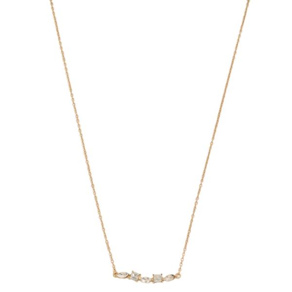 GLASS STONE BAR NECKLACE