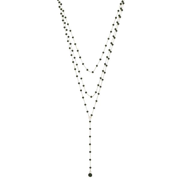Layered Y Glass Necklace