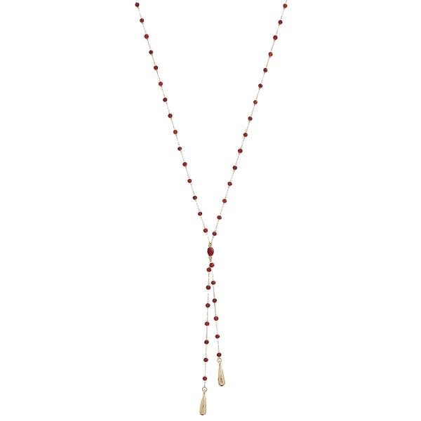 Multi Glass Bead Y Necklace
