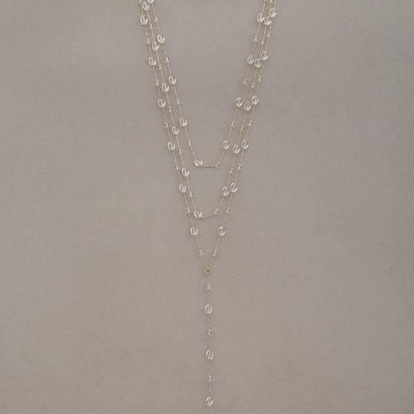 Crystal Glass Three Layer Necklace