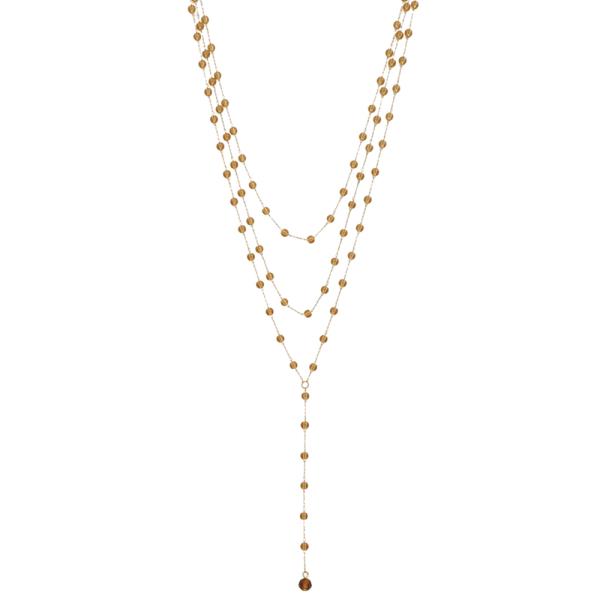 Layered Y Glass Necklace