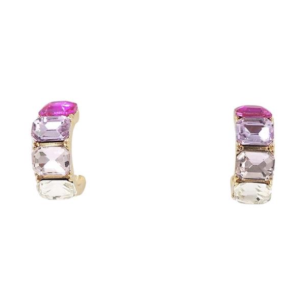 Multi Glass Hoop Earrings
