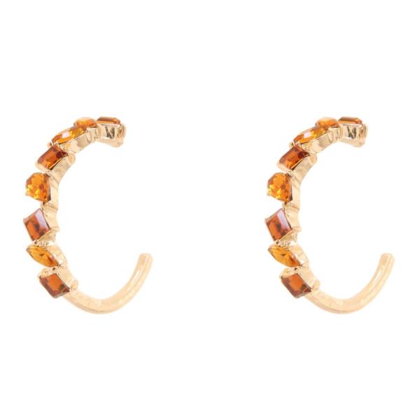 Multi Glass Stone Hoop Earrings