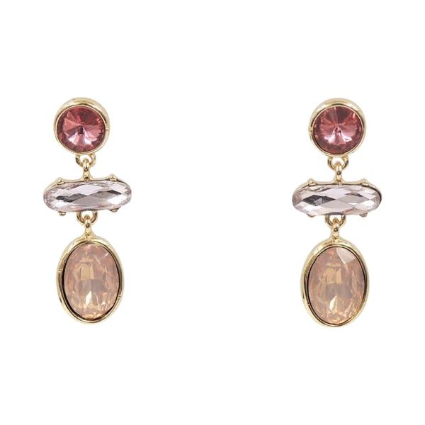Multi Glass Stone Drop Earrings