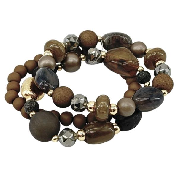 Multi Row Bead Stretch Bracelet