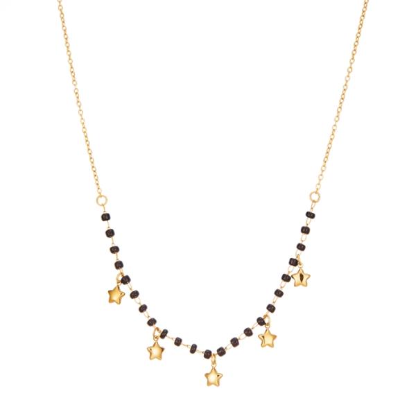 SECRET BOX Stainless Steel Star Bead Necklace