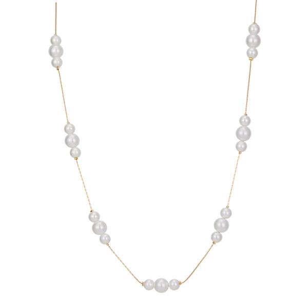 SECRET BOX Stainless Steel 3 Pearl Necklace
