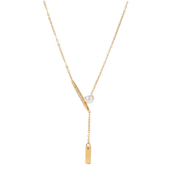 SECRET BOX Stainless Steel Pearl Necklace