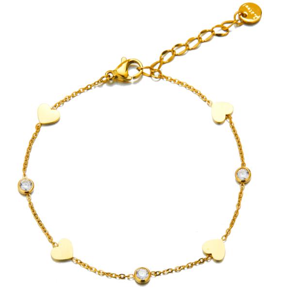 SECRET BOX Stainless Steel Heart Cubic Bracelet