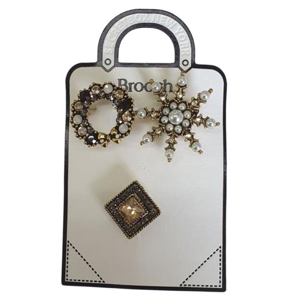 ANTIQUE PEARL PAVED BROOCH SNOWFLAKE