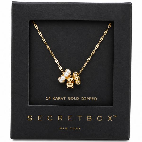 SECRET BOX GOLD/SILVER DIPPED 3 RONDELLE NECKLACE
