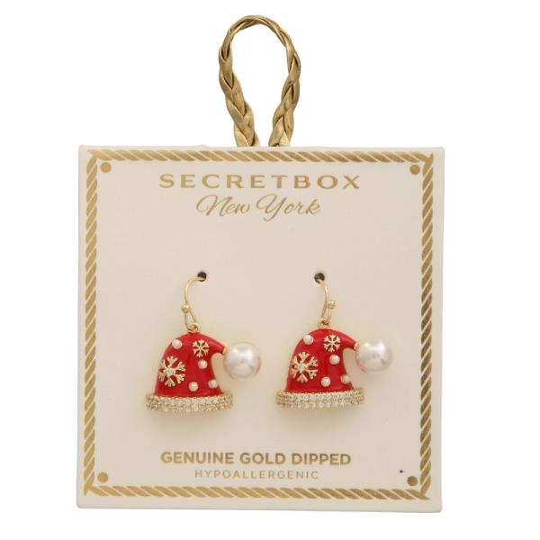 SECRET BOX GOLD DIPPED SANTA FISHHOOK EARRING