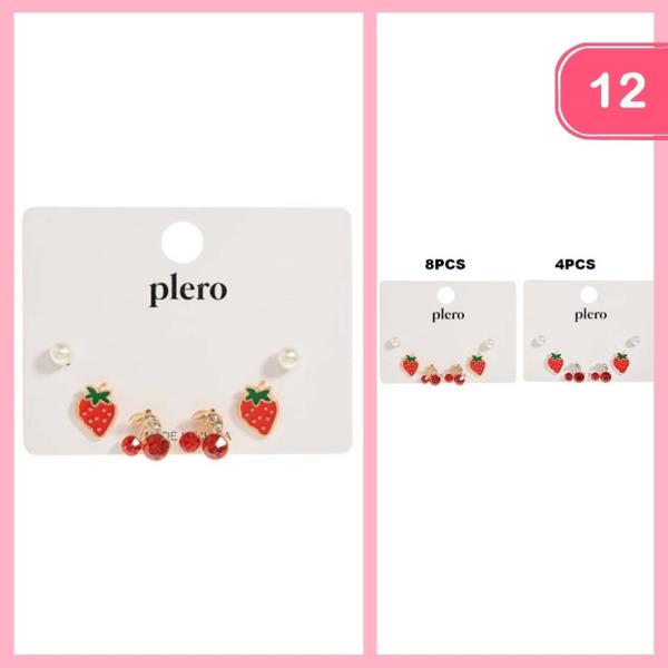 Cute Fruit Pearl Post Earrings (12 Units)