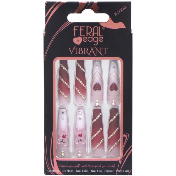 FERAL EDGE VIBRANT DESIGN X LONG NAIL DECORATION SET