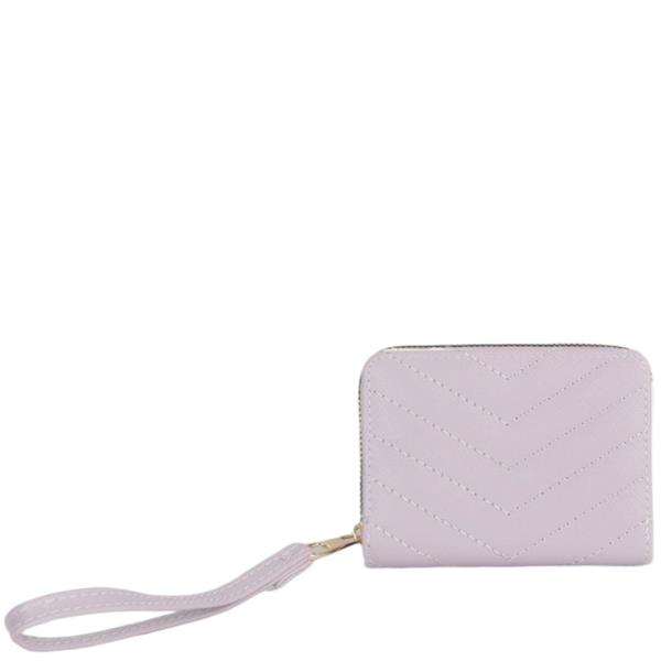 QUILTED ZIPPER WRISTLET STRAP WALLET