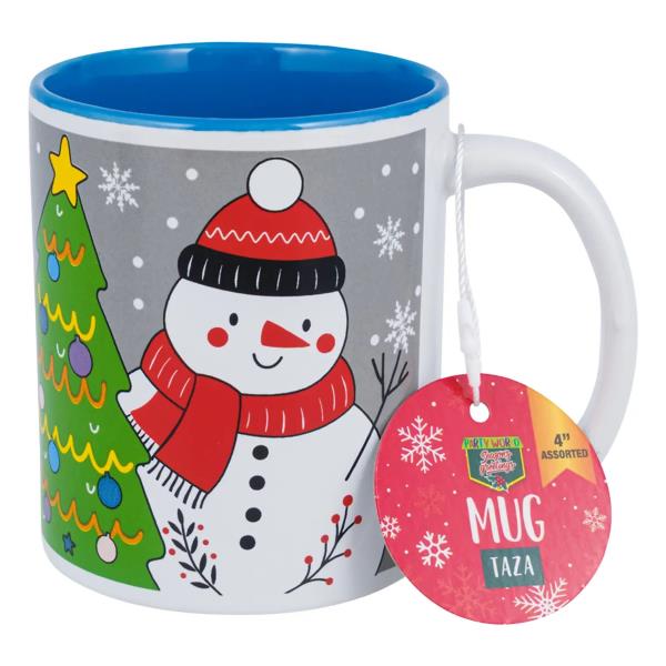 PARTY WORLD HOLIDAY MUG, 4" , ASST