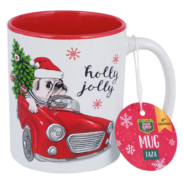 PARTY WORLD HOLIDAY MUG, 4", ASST