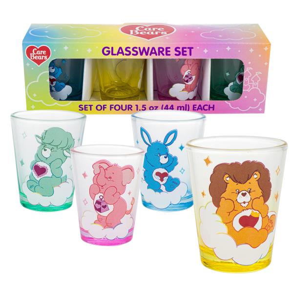 CARE BEARS GLASSWARE SET, 1.5 OZ, SET OF 4