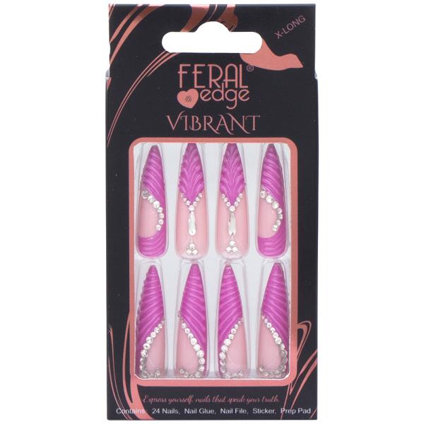 FERAL EDGE VIBRANT DESIGN X LONG NAIL DECORATION SET