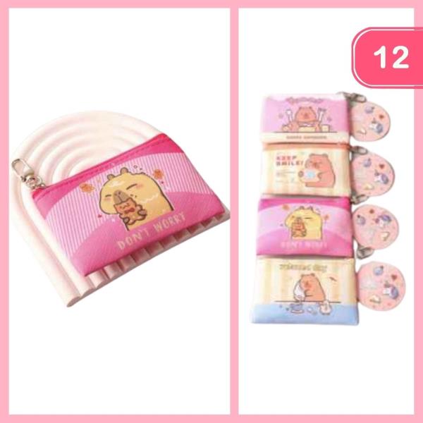 Capybara Slogan Coin Pouch Bag Charm