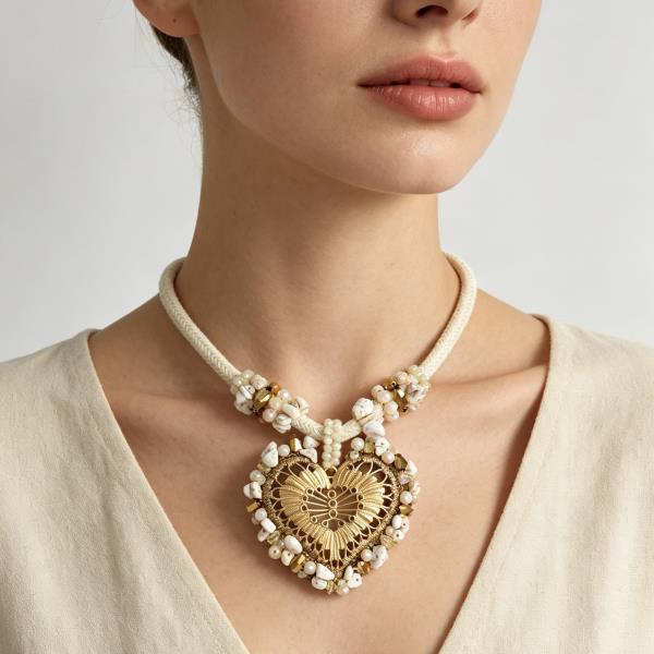 Heart Pearl Pendant Necklace
