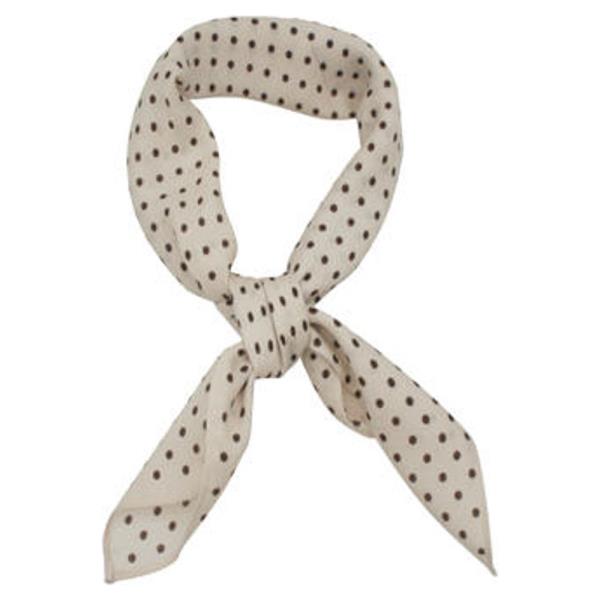 POLKA DOT PRINT SILKY BANDANA SQUARE NECK SCARF
