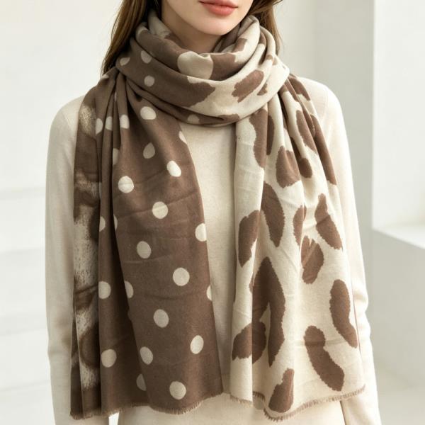 POLKA DOT PRINT OBLONG SCARF