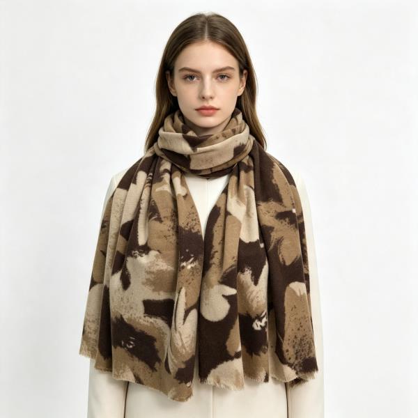 ABSTRACT FLORAL PRINT OBLONG SCARF