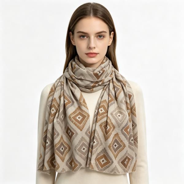 GEOMETRIC PRINT LIGHTWEIGHT SCARF