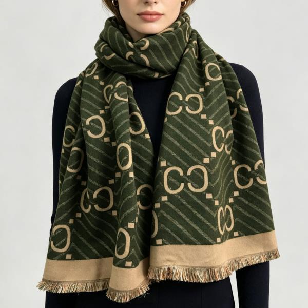 OVERSIZED MONOGRAM PRINT OBLONG SCARF