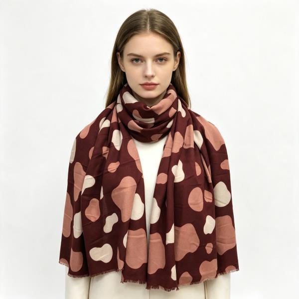 POLKA DOT ABSTRACT PRINT LIGHTWEIGHT SCARF