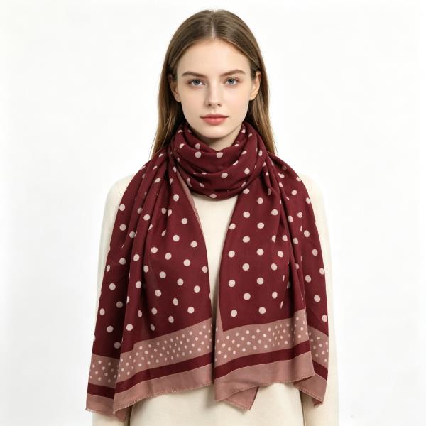 POLKA DOT PRINT LIGHTWEIGHT SCARF