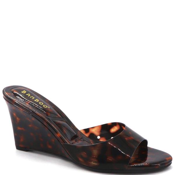 OPEN TOE SLIDE WEDGE HEEL