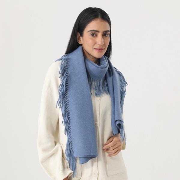Solid Color Tassel Scarf Women Winter Shawl Wrap