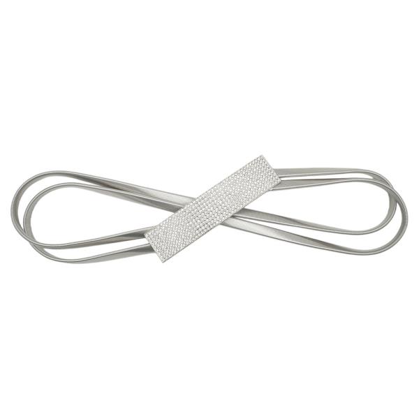 RHINESTONE PAVE BAR DOUBLE STRETCH CHAIN BELT