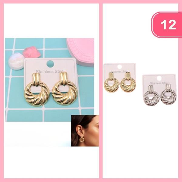 Door Knocker Textured Post Earring (12 Units)